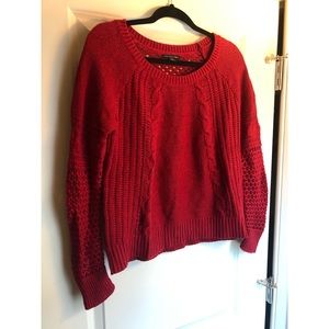 American Eagle Red Cable Knit Sweater